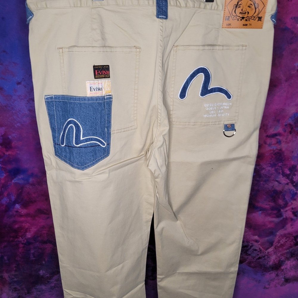 R.M.C  Beige and Blue Pants Size 36" Waist Brand NEW Made Of 100% Cotton